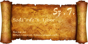 Szórát Tibor névjegykártya